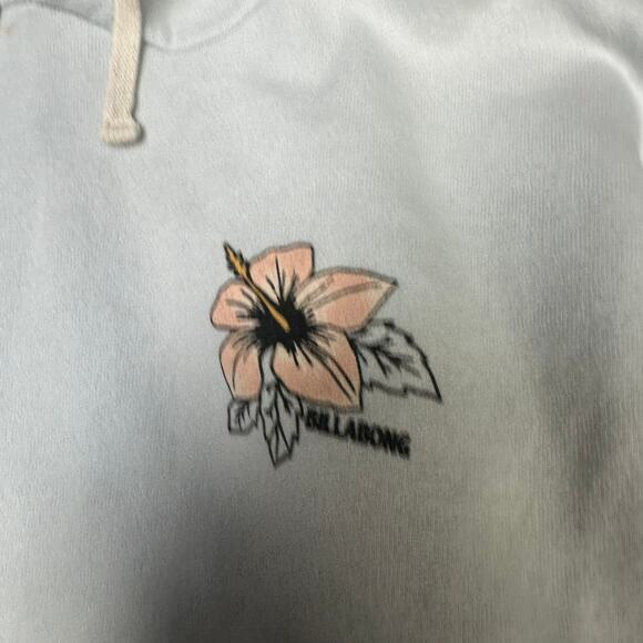 Billabong White Graphic Hoodie Size Large Y2K Surfwear 2000s Graphic Skater - Picture 4 of 7